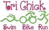 No 490 Tri Chick Triathlon Machine Embroidery Designs