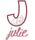 No 35 Heart Font Machine Embroidery Designs 2.5 inch high