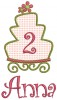 #2 Anna - LG cake w/LG flower add-ons & #148 CurlyQue Font