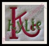 Stitched example on a towel.