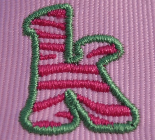 Close-up picture of the "k" from our Zebra Filled Font [no font is included in this set].