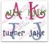 Examples of what monograms look like made with this set.