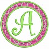 Our #148 CurlyQue Font was used in the small frame for the "A"
