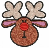 No 164 Cute Applique Reindeer Machine Embroidery Designs