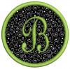 3.8" circle with our #335 Classic Script Monogram [small B]