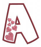 No 30 Heart Font Machine Embroidery Designs 4 inch high