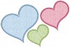 Picture of all 3 Applique Hearts included in set