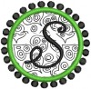 Extra Small applique preppy circle & dots frame with an S from our #Paris Script Font set.