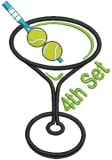 No 455 Tennis Martini with Straight Stem Embroidery Designs