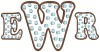 E and R are from this set [#372] and the W is from our #374 Polka Dot Font 4”set.