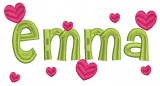 No 369 Viola Heart Font Machine Embroidery Designs 2 inch high