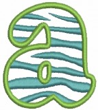 No 358 Lowercase Zebra Filled Font Machine Embroidery Designs 2.5 inch high