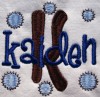The Kaiden example was designed using our #341 Sharpy Font for the “K” and the #127 Sharpy Font for “kaiden”.