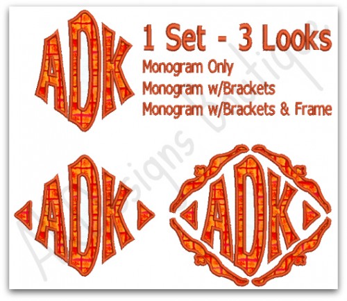 1 Set - 3 Looks
~ Monogram Only
~ Monogram w/Brackets
~ Monogram w/Brackets & Frame