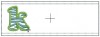 Picture of the #520_SM_1RibbonTemp design with a "k" from our Zebra Filled Font as an example [no font is included in this set].