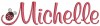 our AKD #107 Girly Font was used to spell "Michelle" with the Extra Small Ladybug