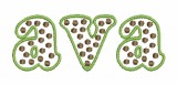 No 336 Polka Dot Font Lowercase ONLY Embroidery Designs 1.5 inch high