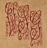 Alpha Pak #011 Includes 4 Fonts - Redwork Floral Satin, Redwork Satin, Redwork Floral Outline and Redwork Outline for Monogram Wizard Plus