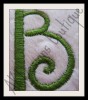 Close-up of 1.7" Side Letter "B" stitched out