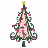 No 88 Swirly and Dots Applique Christmas Trees Designs