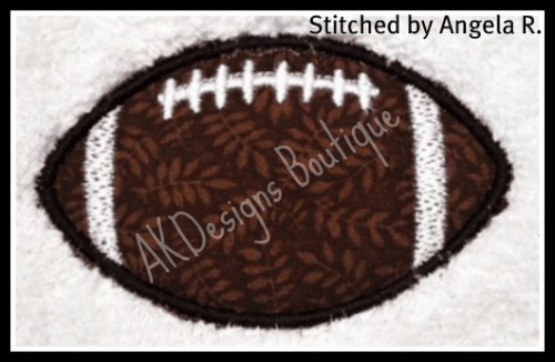 Example stitched by Angela R - cotton applique fabric on terry cloth.