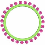 No 394 Preppy Circle Dots Font Frames Embroidery Designs