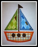 No 853 Applique Sailboat Machine Embroidery Designs