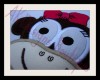 Close-up of Applique Girly Monkey Face with Embroidered Bow
