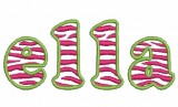 No 355 Lowercase Zebra Filled Font Machine Embroidery Designs 1.5 inch high