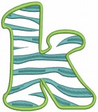 No 363 Lowercase Zebra Filled Font Machine Embroidery Designs 6 inch high