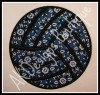 Example stitched by AKD on a t-shirt with cotton applique fabric.
