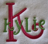 No 317 Swirly Stackable Monogram Font Machine Embroidery Designs 3 inch high