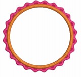 No 840 RicRac Applique Circle Font Frames Embroidery Designs