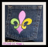Picture of the Fleur de Lis designs with 2 colors
