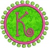 Small applique preppy circle & dots frame with a K from our #340 Doodle Font set.