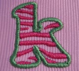 Close-up picture of the "k" from our Zebra Filled Font [no font is included in this set].