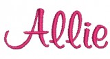 No 349 Girly Font Machine Embroidery Designs 1 inch high