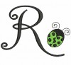 our AKD #342 Paris Script Monogram Font was used for the "R" with the Small Ladybug