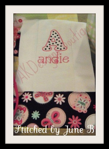 Burp Cloth made by June B ~ how cute!