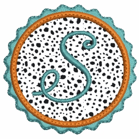 Applique Ric Rac Frame with our #334 Paris Script Font