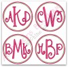 Examples of 3 Letter Monograms 
with the Double Satin Stitch Circle Frame
