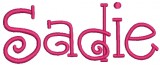No 340 Doodle Font Machine Embroidery Designs 2 inch high