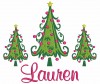 The picture below is of 2 small trees, 1 medium tree and we used our #57 Girly Font to spell "Lauren"