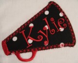 the heirloom stitch megaphone and our #147 CurlyQue 1" Font was used.
