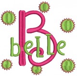 No 311 Swirly Font with Zig Zag Dots STACKED Font Machine Embroidery Designs 4 inch high