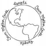 No 463 Save Mother Earth Recycle Machine Embroidery Designs